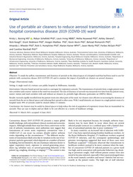 Use of portable air cleaners to reduce aerosol transmission on a hospital coronavirus disease 2019 (COVID-19) ward