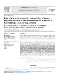 Role of the environment in transmission of Gram-negative bacteria in two consecutive outbreaks in a haematology-oncology department